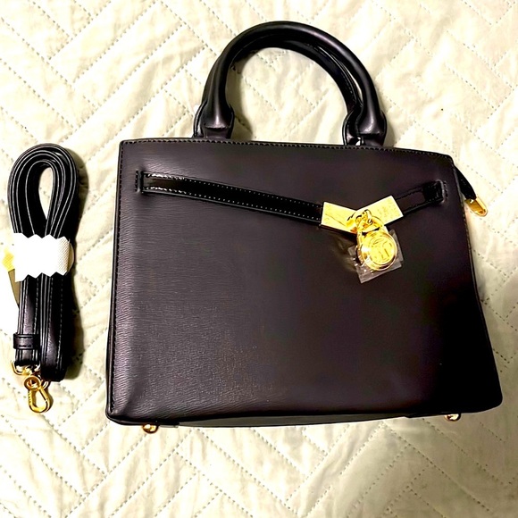 NWT Matmazel 4 pockets  black leather  handbag . - Picture 1 of 9